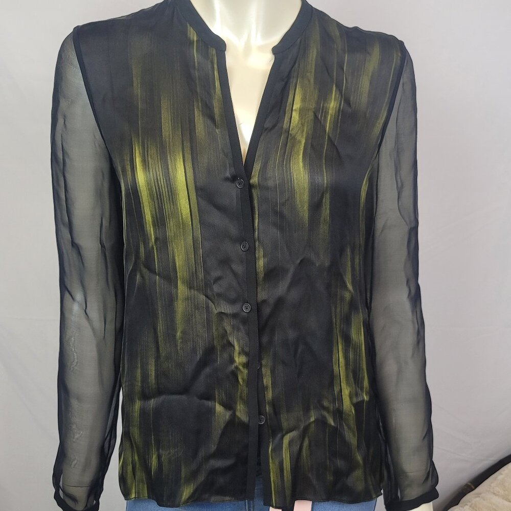 Sheer Button Up Blouse - image 1